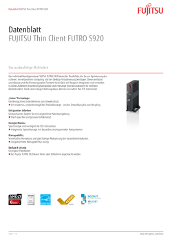 Datenblatt FUJITSU Thin Client FUTRO S920