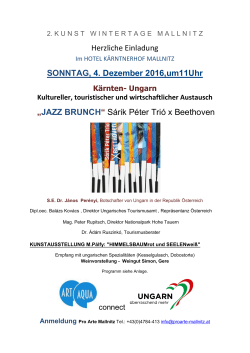 Herzliche Einladung SONNTAG, 4. Dezember 2016