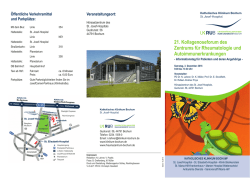 21. Kollagenoseforum des Zentrums für Rheumatologie und