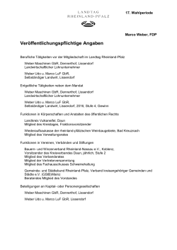 Veröffentlichungspflichtige Angaben - Landtag Rheinland