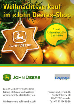 Weihnachtsverkauf im - Forrer Landtechnik AG