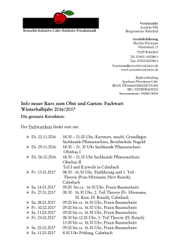 Info Kurs Obst-u.Gartenfachwart 2016-17 - Streuobst