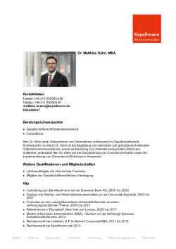 Kapellmann: Anwälte - Dr. Matthias Kühn, MBA
