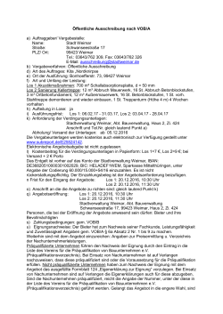 Öffentliche Ausschreibung nach VOB/A