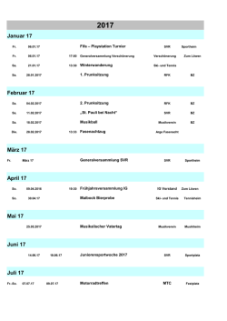 IG Veranstaltungskalender 2017