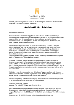 Architektin/Architekten - Sozial-Betriebe-Köln