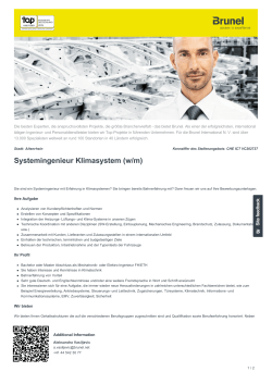 Systemingenieur Klimasystem Job in Altenrhein