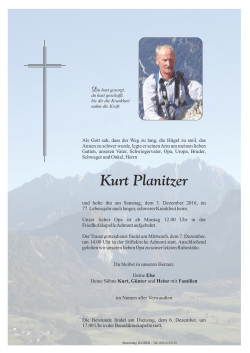 Kurt Planitzer - Bestattung Haider