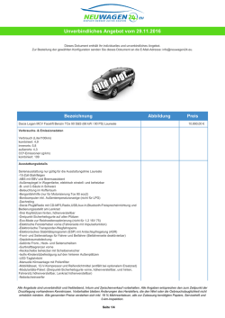 Unverbindliches Angebot vom 29.11.2016