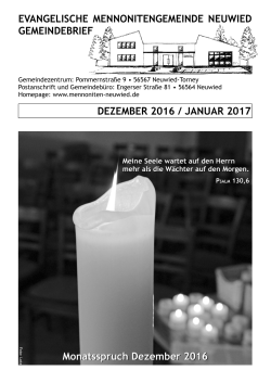 Gemeindebrief Dezember 2016 - Mennoniten