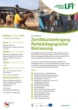 FEBS &reg; Ausbildung 2017, Anmeldung LFI Vorarlberg