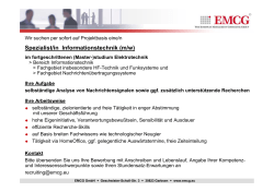 Stellenangebot Spezialist Informationstechnik EMCG GmbH