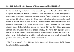 HSG EGB Bielefeld &ndash; JSG Bockhorst/Dissen/Versmold 25:31 (13:16