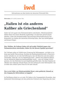 Italien ist ein anderes Kaliber als Griechenland