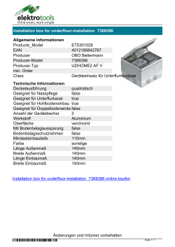 Datenblatt Installation box for underfloor-installation