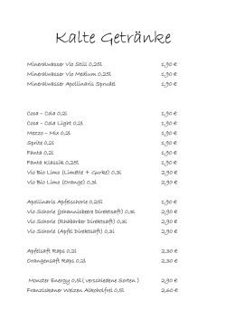 Kalte Getränke