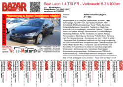 Seat Leon 1.4 TSI FR - Verbrauch: 5.3 l/100km CO2