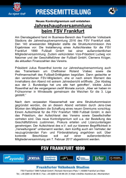 Jahreshauptversammlung beim FSV Frankfurt