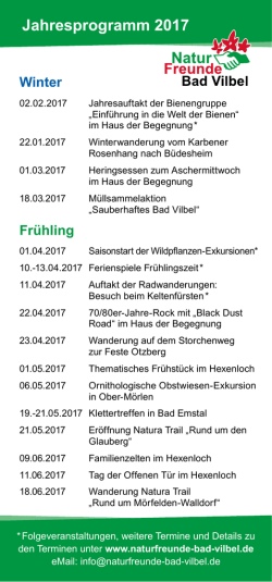 Jahresprogramm 2017 - NaturFreunde Bad Vilbel