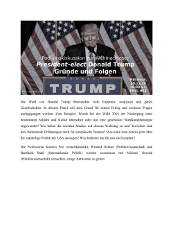 Die Wahl von Donald Trump &uuml;berraschte viele Experten, Analysten