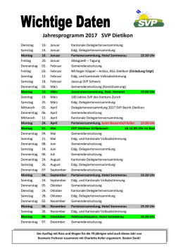 Jahresprogramm 2017 SVP Dietikon