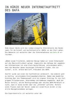 In K&uuml;rze neuer Internetauftritt des BAFA