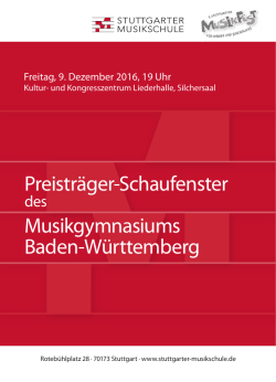Preisträger-Schaufenster Musikgymnasiums Baden