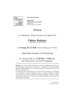 Fabian Reimers - FB Mathematik und Statistik