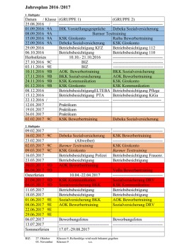 Jahresplanung 2016/2017