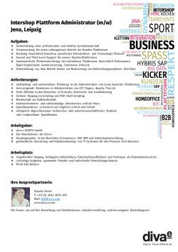 Intershop Plattform Administrator (m/w) Jena, Leipzig - diva-e