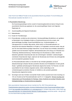 Hinweise pauschalierte Abrechnung