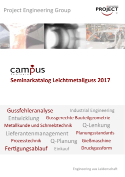 Project Engineering Group Seminarkatalog Leichtmetallguss 2017
