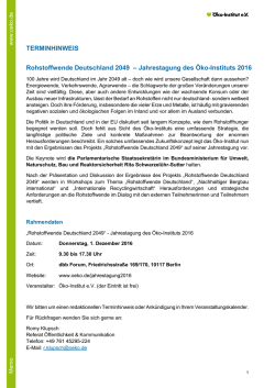 Jahrestagung des &Ouml;ko-Instituts 2016