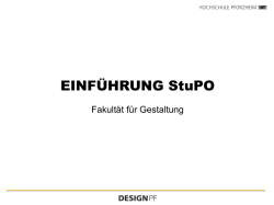 EINF&Uuml;HRUNG StuPO