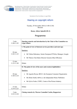 Hearing on Copyright Reform