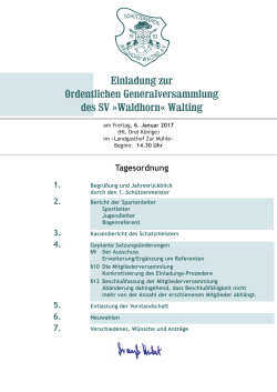 Tagesordnung - Waldhorn Walting