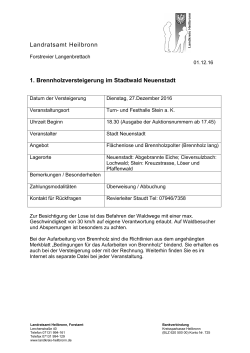 Landratsamt Heilbronn 1. Brennholzversteigerung im Stadtwald