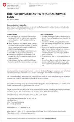 hochschulpraktikant/in personalentwick- lung