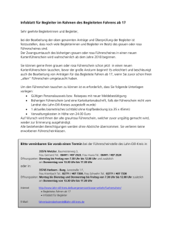 Infoblatt f&uuml;r Begleiter im Rahmen des Begleiteten - Lahn-Dill