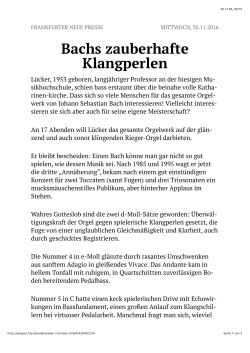 Frankfurter Neue Presse 30.11.2016