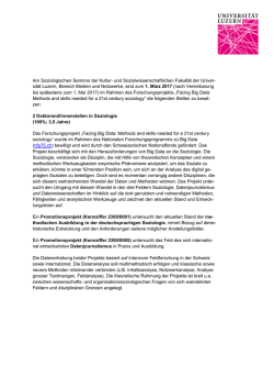 Doktorand/innenstellen in Soziologie