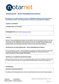 Bestellung beN – Sichere Beteiligtenkommunikation