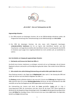 Stellungnahme DRL zum Umgang mit dem 20.12.2016