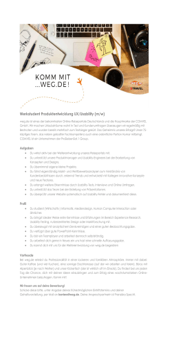 Werkstudent Produktentwicklung UX/Usability (m/w)