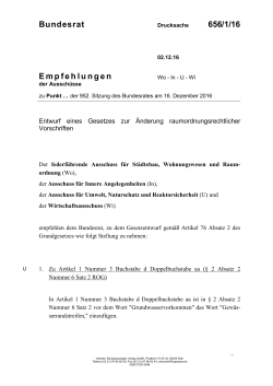 Bundesrat 656/1/16 Empfehlungen