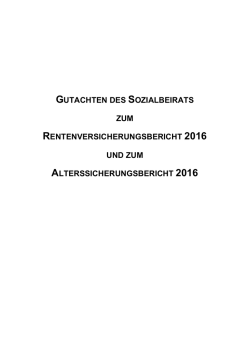 gutachten des sozialbeirats zum rentenversicherungsbericht 2016