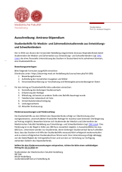 Ausschreibung_SN (Medizin) - Heidelberg Alumni International