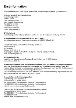 Erstinformation - Hartmut Kühne Gewerbeversicherung Berlin und