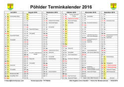 Pöhlder Terminkalender 2017