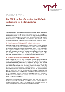 2016-11-30 VPRT - Position: Die TOP 7 zur Transformation der